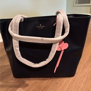 Kate Spade Black Tote with Pink Charm